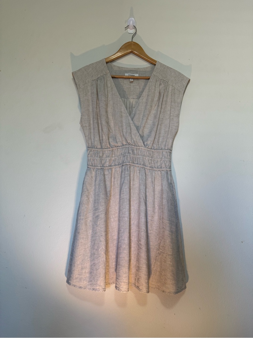 Banana Republic Sleeveless V-Neck Dress in Heathered Light Beige